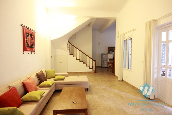 House with small garden and yard for lease in Nghi Tam Village, Tay Ho, Ha  Noi